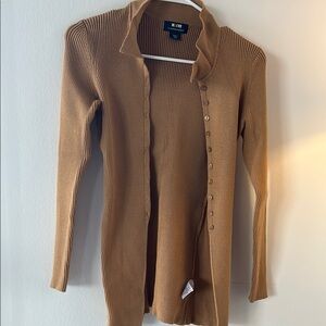Anthropologie Tan Ribbed Cardigan
